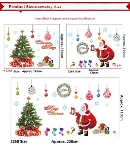 Size chart for Santa Claus wall stickers showing dimensions for versions 226A and 226B