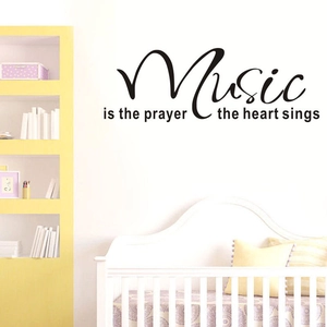 Eleganter Music Is Prayer Wandaufkleber für die Dekoration im Kinderzimmer