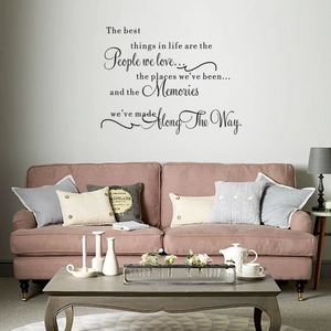 Inspirational English Quotes PVC Wall Sticker The Best Things In Life Art Decal Removable Waterproof Black Wall Decor For Living Room Bedroom