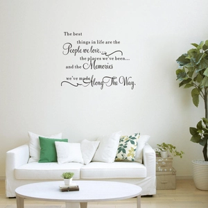 The best things in life quote wall decal for living room modern home decor art