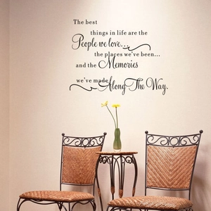 The Best Things in Life vinyl wall decal for living room with inspirational English quote