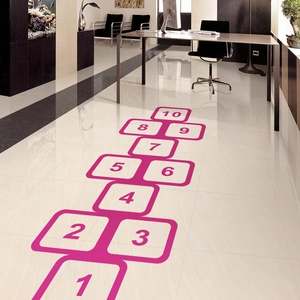Classic hopscotch wall sticker for kids rooms featuring numbers 1 to 10 in purple blocks