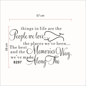 The best things in life quote wall sticker for home decor measures 57cm by 38cm