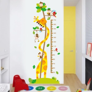 Cartoon Giraffe Messlatte Wandtattoo für Kinderzimmer mit 50-170cm Höhenskala