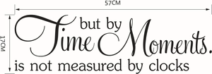 Detail showing dimensions 57x17cm for inspirational quote vinyl wall sticker