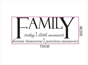 Family wall sticker with quote 70x30cm for living room and bedroom home decor