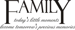 Family wall decal sticker with inspirational quote for home living room decoration