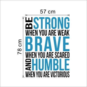 Inspirational Strong wall sticker in black and blue colors, size 57x78cm for living room