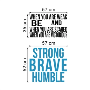 Strong Brave Humble motivational wall decals for living room and bedroom decor