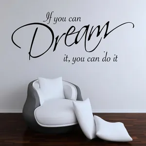 Sticker Mural Motivateur If You Can Dream It You Can Do It PVC Amovible DIY Citation Décoration Chambre Salon