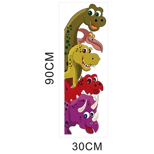 Vertical cartoon dinosaur wall stickers set with height 90cm and width 30cm size specs