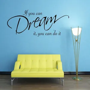 Sticker mural inspirant 'If you can Dream it, you can do it' en noir pour la décoration intérieure