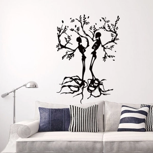 Gothic Skull Tree Art Wall Sticker Waterproof PVC Skeleton Decal For Living Room Bedroom Home Background Wall Decor