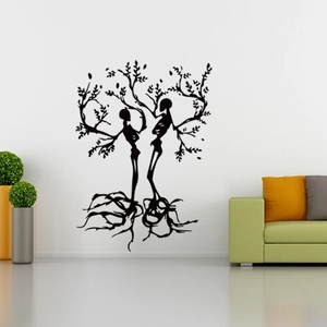Religious skull tree wall sticker decor for creative bedroom or living room walls