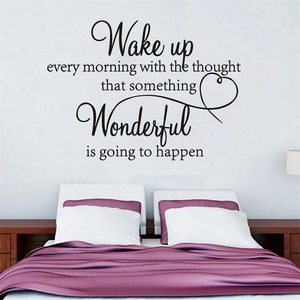 Motivational Wake Up Every Morning Quote Wall Decal Removable PVC Waterproof Artistic Lettering For Bedroom Home Decor