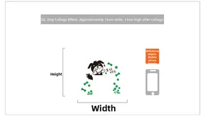 Détail d'autocollant mural chien dessin animé pour interrupteur avec dimensions 16cm par 14cm