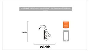 Sticker chat mignon pour interrupteur, dimensions 15x15cm pour décoration murale