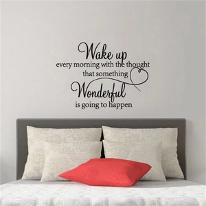 Wake up every morning inspirational quote wall decal for modern bedroom decor