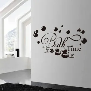 Cute Bath Time Duck Bubble Wall Stickers Waterproof PVC Removable Bathroom Decor Modern Minimalist Wall Decals For Home Decor