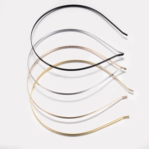 Five colored thin metal headbands for DIY crafts in black gold silver and rose gold