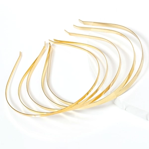 Minimalist 3-7mm gold plated thin metal headbands for DIY handmade hair accessories set
