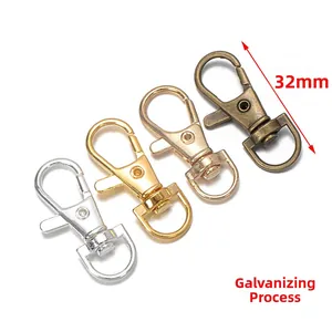 32mm karabijnsluitingen in goud, zilver, rose goud en brons voor DIY sieraden maken