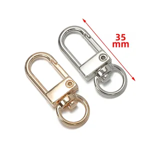 Gouden en zilveren 35 mm draaibare karabijnsluitingen voor DIY-sieraden en riemen