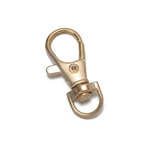 Detailed view of golden alloy lobster clasp with 360-degree swivel base for DIY jewelry