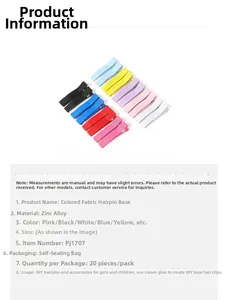 Dettaglio di fermagli per capelli colorati in lega di zinco per accessori fai da te
