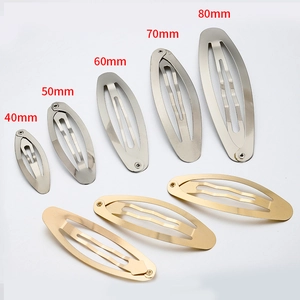 Gepolijste metalen BB-haarclips in goud en zilver in vijf maten van 40mm tot 80mm