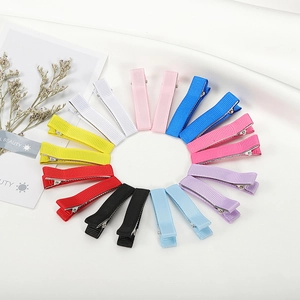 Basi per Mollette a Becco d'Anatra in Lega di Zinco Avvolte in Nastro Grosgrain per Creazione Gioielli Fai-da-te Colorati Accessori per Capelli Bambini
