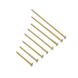 Flat head pins for DIY jewelry making in assorted lengths with gold plating