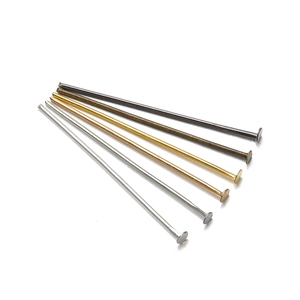 Flat head pins in six metallic colors for DIY jewelry making and beaded earring accessories