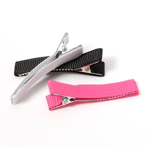 Set di fermagli per capelli in metallo rivestiti in nastro grosgrain per fiocchi fai da te