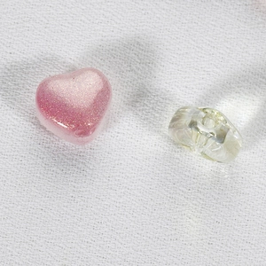Pink glitter heart and clear glass beads for DIY jewelry making accessories set