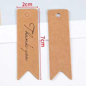 Brown kraft paper swallowtail tags with Thank You print for gift wrapping and baking decor