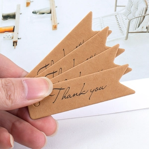 Thank You Kraft Paper Gift Tags for Bakery and Gift Packaging Decoration with Swallows Tail