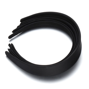 Classic black fabric wrapped wide headbands for DIY hair accessories, multi-pack set