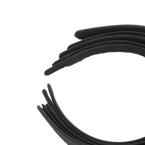 Classic black satin fabric wide headband with smooth silk texture for DIY hair accessories