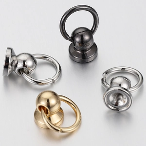 DIY copper stud rivet with rotating O-ring for phone cases in gold silver and black