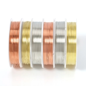 DIY jewelry copper wire rolls in rose gold, gold, and silver finishes for beading crafts