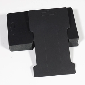 Pack de 50 tarjetas de cartón negro mate para accesorios de pelo y joyería