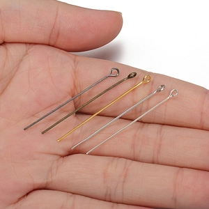 DIY jewelry eye pins in five metallic colors for bead bracelets and necklace making