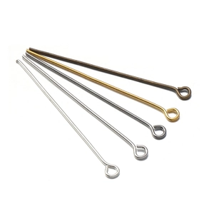 Five colors of metal eye pins for jewelry making in gold, silver, bronze and black
