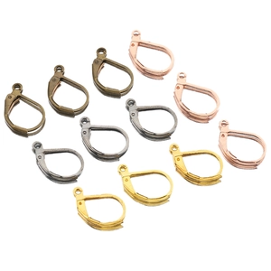 French Style Leverback Earring Hooks Alloy D-Shaped Earring Wires Ear Hook Findings For DIY Jewelry Making Crafts Components