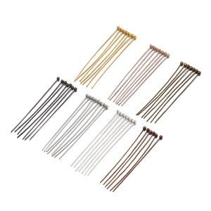 Assorted metallic ball head pins for jewelry making in six colors for DIY crafts