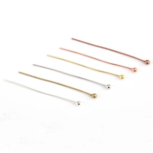 Jewelry DIY ball pins in six metallic finishes including gold silver and copper