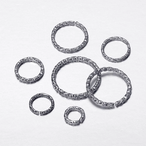 Silber geprägte offene Biegeringe Set mit Hammerschlag-Textur für DIY-Schmuckherstellung