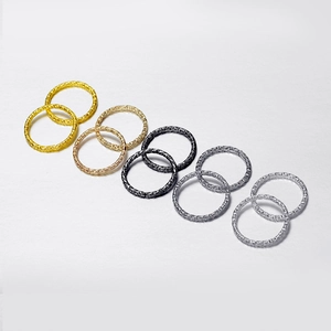 Strukturierte Binderinge in Gold, Silber und Schwarz für DIY Schmuckzubehör