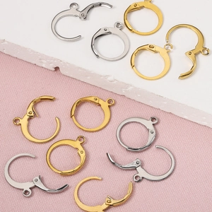 Stainless Steel Leverback Ear Hooks Round French Earring Wires For DIY Jewelry Making Findings Women Accessories